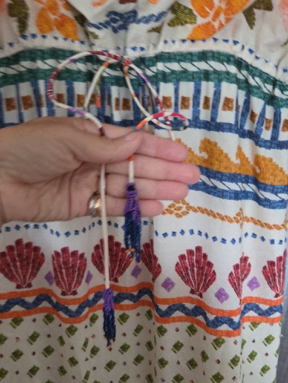 FARM Rio Crab & Shell Embroidered Midi Dress | Rare Coastal Collection | Size XS - Picture 7 of 7